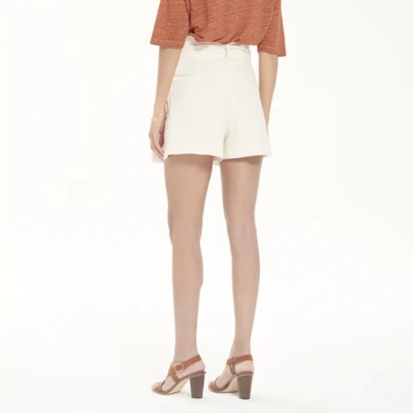 Vanessa Bruno Ricardo Cotton Linen Tie Waist Shorts - Picture 7 of 9